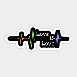 Love Wins Rainbow Heartbeat Pride Shirt, LGBTQ Pride, Gay Shirt, Lesbian Shirt, Gift for Gay Lesbian, Queer Pride Month Shirt Sticker